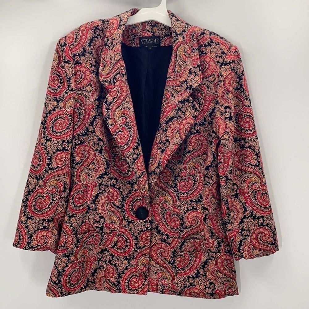 ATTACHE Red Paisley Women's Blazer